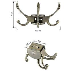 INCREWAY Coat Hook, 1 Set Zinc Alloy Retro Swivel Hook with Multi Three Foldable Arms Folding Hook Clothes Hanger Wall Mounted Hook with Screws, Bronze
