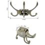 INCREWAY Coat Hook, 1 Set Zinc Alloy Retro Swivel Hook with Multi Three Foldable Arms Folding Hook Clothes Hanger Wall Mounted Hook with Screws, Bronze
