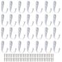 We All 28 Pieces Wall Mounted Coat Hook Robe Hooks Cloth Hanger Coat Hanger Coat Hooks and 58 Pieces Screws for Bath Kitchen Garage Single Coat Hanger (Black) (White)