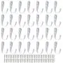 We All 28 Pieces Wall Mounted Coat Hook Robe Hooks Cloth Hanger Coat Hanger Coat Hooks and 58 Pieces Screws for Bath Kitchen Garage Single Coat Hanger (Black) (White)