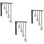 MyGift Wall Mounted Set of 3 Garment Racks, 5 Ring Clothing Organizers, Black