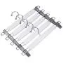 Amber Home Solid Gugertree Wooden Pant Skirt Hangers Clamp Hangers Slack Hangers with 2-Adjustable Anti-Rust Clips White Finish (10 Pack) Amber Home Solid Gugertree Wooden Pant Skirt Hangers Clamp Hangers Slack Hangers with 2-Adjustable Anti-Rust Clips White Finish (10 Pack)