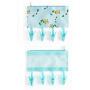 WJL Bathroom Racks Cloth Hanger Clothespin Travel Portable Folding Cloth Socks Drying Hanger with 4 Clips and a Closable Storage Bags, Pack of 2