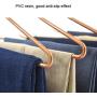 XMZFQ Pants Hangers Open Ended Easy Slide Trouser Organizers Chrome Non-Slip Clothes Hangers for Pants Jeans Scarf (10 Pack),Gray