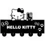 LYX Hello Kitty Cat Silhouette Wooden Hanger Christmas Unique Gift Clothes Hat Key Hook/Coat Rack/Wall Hook Modern Home Decoration Wall Stickers Kitchen Bathroom Towel Hook,Black Wall Mounted Hook