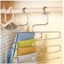 DNJKSA 5 Layers S Shape Multifunctional Clothes Hangers Pants Storage Hangers Cloth Rack Multilayer Storage Cloth Hanger(2 Pieces/Lot)(Random Color)