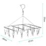 Hltd Clips Drip Hanger Laundry Drying Rack Clothes Hanger Stainless Steel Laundry Clothespins Windproof Pegs Hook for Drying,Socks,Underwear,Clothes,Towels (20 Clip)