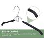 JS HANGER Coat Hangers, Metal Suit Hangers with Non-Slip Foam Coating, Space Saving Add On Hooks - Black, Set of 10
