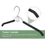 JS HANGER Coat Hangers, Metal Suit Hangers with Non-Slip Foam Coating, Space Saving Add On Hooks - Black, Set of 10 JS HANGER Coat Hangers, Metal Suit Hangers with Non-Slip Foam Coating, Space Saving Add On Hooks - Black, Set of 10