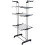 BonBon 3 Tier Clothes Drying Rack Folding Laundry Dryer Hanger Compact Storage Steel Indoor Outdoor (Gray/White)