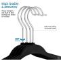 ZOBER Baby Velvet Hangers - Premium Quality, Space Saving, Strong and Durable - Perfectly Sized For Babies 0-48 months - 11" wide - Ultra Thin Non-Slip Hangers 360 Chrome Swivel Hook [60pack] Black