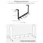 Over The Door Hook Hanger, FLE SUS304 Stainless Steel Heavy-Duty Organizer Rack for Coat, Towel, Bag, Robe - 6 Hooks (Black) Over The Door Hook Hanger, FLE SUS304 Stainless Steel Heavy-Duty Organizer Rack for Coat, Towel, Bag, Robe - 6 Hooks (Black)