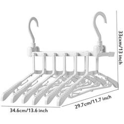 WUYAOCHUN Multifunctional Hangers, Storage Artifact Hangers Hangers Home Drying Racks Vibrato Magic Clothes Multi-Layer Folding (2 Pcs)