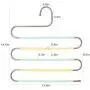 HAIMST Pants Hanger S Shaped Trouser Hanger 5 Layers Pant Hangers Space Saving Non Slip Hanger for Pants, Slacks, Jeans, Scarf(4-Pack Yellow Teal)