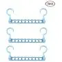 HHXD 3Pcs Clothes Hanger Organizer,9 Holes Double Hook Storage Coat Hangers Modern/Blue / 3pcs