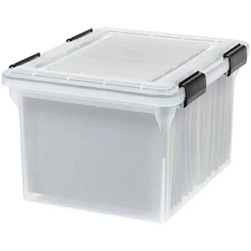 IRIS Letter and Legal Size WEATHERTIGHT File Box, Clear IRIS Letter and Legal Size WEATHERTIGHT File Box, Clear