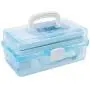 MyGift 2-Tier Transparent Blue Plastic Multipurpose Storage Boxes w/Handle & Expandable Trays MyGift 2-Tier Transparent Blue Plastic Multipurpose Storage Boxes w/Handle & Expandable Trays