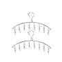 Kglobal 2 Sets Stainless Steel Laundry Drying Hanger with 8 Clips For Drying Towels, Diapers, Baby Clothes,Underwear, Socks Gloves-Gabbay