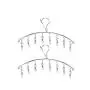Kglobal 2 Sets Stainless Steel Laundry Drying Hanger with 8 Clips For Drying Towels, Diapers, Baby Clothes,Underwear, Socks Gloves-Gabbay
