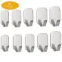 BERERTO Adhesive Hooks Waterproof Heavy Duty Hangers Stainless Steel Wall Hooks for Hanging Cap,Robe, Coat, Towel, Keys,idea for Kitchen,Bathroom-10 Packs