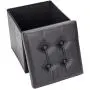 Beowind Practical Folding Storage Ottoman Versatile Space-Saving Storage Square Shape Surface Toy Boxes Footstool Black (02 Black)