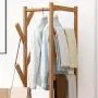 GGYDD Bamboo Tree Stand Clothes Hanger,Sturdy Coat Hat Rack Garment Rack with 3-Animal Storage Shelves and Hooks-Brown 30x158cm(12x62inch)