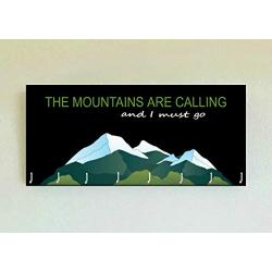 Race Medal Holder/Running Medal Hanger THE MOUNTAINS ARE CALLING AND I MUST GO- Wood Wall Mounted Medal Organizer. CUSTOMIZATION Available