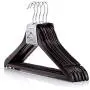 HANGERWORLD 10 Mahogany 17.7inch Wooden Notched Coat Clothes Garment Non Slip Inlaid Pants Bar Hangers HANGERWORLD 10 Mahogany 17.7inch Wooden Notched Coat Clothes Garment Non Slip Inlaid Pants Bar Hangers