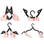 BESTOMZ 6pcs Plastic Foldable Travel Home Camping Mini Non-Slip Clothes Shirts Sweaters Dress Hanger Hook Drying Rack (Black)
