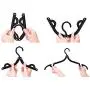 BESTOMZ 6pcs Plastic Foldable Travel Home Camping Mini Non-Slip Clothes Shirts Sweaters Dress Hanger Hook Drying Rack (Black) BESTOMZ 6pcs Plastic Foldable Travel Home Camping Mini Non-Slip Clothes Shirts Sweaters Dress Hanger Hook Drying Rack (Black)