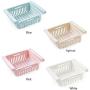 MOGOI Retractable Fridge Drawer Organizer, Kitchen Refrigerator Fridge Storage Boxes Keep Fridge Tidy Shelf Holder Food Container Baskets Storage Containers Magnet Set for Fruits Drink Juice Vegetables