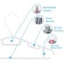ilauke 60 Pack Non-Slip White Tubular Childrens Hangers 12 Inch for Kids Baby Infant Toddler with Plastic Hanger Straps