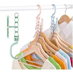 10PC Random Color Creative Multilayer Windproof Hanger Fixed Holder Buckle Household Anti-Slip Clothes Hanger Plastic 5 Circle Hanger Decoration