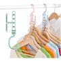 10PC Random Color Creative Multilayer Windproof Hanger Fixed Holder Buckle Household Anti-Slip Clothes Hanger Plastic 5 Circle Hanger Decoration