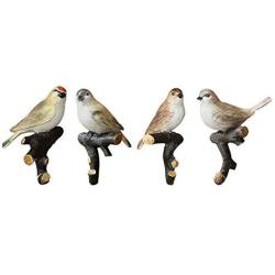 Creative Retro Bird Hooks Wall Hanger for Bag Key Clothes Bathroom Kitchen Towel Holder Wall Mount Resin Hanger Rack Decoration Wedding Gift (4 Pcs)