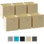 Neaterize Storage Cubes - Set of 6 Storage Bins | Features Dual Fabric Handles | Cube Storage Bins | Foldable Closet Organizers and Storage | Fabric Storage Boxes for Home, Office (Baige) Neaterize Storage Cubes - Set of 6 Storage Bins | Features Dual Fabric Handles | Cube Storage Bins | Foldable Closet Organizers and Storage | Fabric Storage Boxes for Home, Office (Baige)