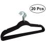 20pcs Non-Slip Flocked Velvet Huggable Hangers Clothes Hangers Shirts Sweaters Dress Hanger Hook Drying Rack