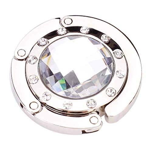LANYUER Round Foldable Purse Handbag Hanger Hook Holder - Clear