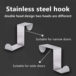 CASUAL 4pcs Over The Door Hook Stainless Steel,Cabinet Clothes Hanger Kitchen Organizer Z Hooks,Storage Organizer Rack Holder Tools,Towels Scarves Keys Hats Hanger Hook (Silver)