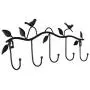 Iron Birds Leaves Hat/Towel/Coat Wall Decor Clothes Hangers Racks with 5 Hooks 3pcs Random Color