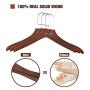 Vivi&Stitch - Coat Hangers Wooden, 4 Pack Walnut Hangers, Wood Suit Hanger with Wide Shoulder, High-Grade, 360° Swivel Hook, Heavy Duty Clothes Hangers for Suits, Jacket with Swivel Hook