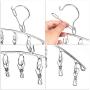 SunTrade Stainless Steel Laundry Drying Rack Clothes Hanger with 10 Clips,Set of 2,for Drying Towels, Diapers, Baby Clothes,Underwear, Socks Gloves