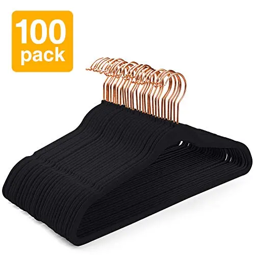Pretigo Premium Velvet Hangers Non-Slip Velvet Hangers 100 Pack Suit Hangers Ultra Thin Space Saving 360 Degree Swivel Hook Clothes Hangers Velvet for Coats,Jackets,Pants,Dress,Black Hanger Pretigo Premium Velvet Hangers Non-Slip Velvet Hangers 100 Pack Suit Hangers Ultra Thin Space Saving 360 Degree Swivel Hook Clothes Hangers Velvet for Coats,Jackets,Pants,Dress,Black Hanger