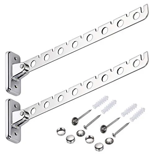 Sumnacon 12" Stainless Steel Clothes Hanger Rack, 2 Pcs Wall Mounted Folding Garment Hooks, Space Saver Clothing and Closet Rod Storage Organizer for Laundry Room Bedroom Bathroom Kitchen Sumnacon 12" Stainless Steel Clothes Hanger Rack, 2 Pcs Wall Mounted Folding Garment Hooks, Space Saver Clothing and Closet Rod Storage Organizer for Laundry Room Bedroom Bathroom Kitchen
