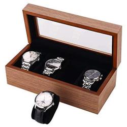 BingYes Wood Watch Storage Boxes Collection Jewelry Boxes with Display (4 Grid)