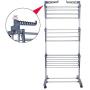 AlwaysPrekit 3-Layer Rolling Clothes Drying Rack Folding Laundry Dryer Hanger with Foldable Wings Shape Indoor Outdoor Grey