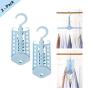 Space Saving Hnagers,【2 Pack】Multi-Functional Magic Hangers 12 in 1 Telescopic Foldable Household Hook, Suit Hangers Closet Organizer for Clothes Belts (Blue)