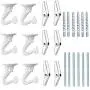 6 Sets White Ceiling Hooks for Hanging Plant, Heavy Duty Swag Toggle Hooks with Hardware 6 Sets White Ceiling Hooks for Hanging Plant, Heavy Duty Swag Toggle Hooks with Hardware