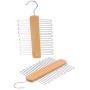 KYCPTNFJ Wood Tie Hangers for 20 Ties Or Belts Wood Clothes Hangers for Ties and Accessories 2 Hangers