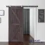 SMARTSTANDARD 6ft Top Mount Sliding Barn Door Hardware Kit - Stainless Steel Heavy Duty Sturdy Barn Door Track - Super Smoothly and Quietly - Fit 36" Wide Door Panel (T Shape Hanger)